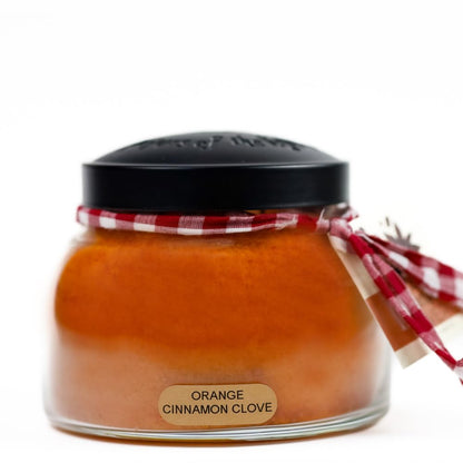 A Cheerful Giver — Orange Cinnamon Clove - 34oz Papa Scented Candle Jar with Lid - Keepers of the Light - 155 Hours of Burn Time, Gift for Women, Orange