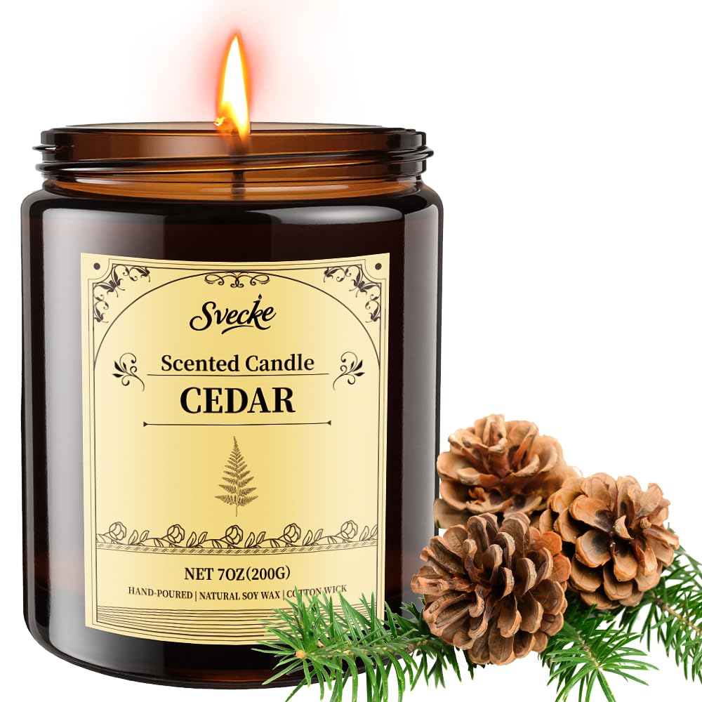 Fireside Scented Candles, 7oz Soy Wax Candle, Long Lasting Aromatherapy Jar Candle for Home, Scented Long Burning Candle Gift for Women and Men