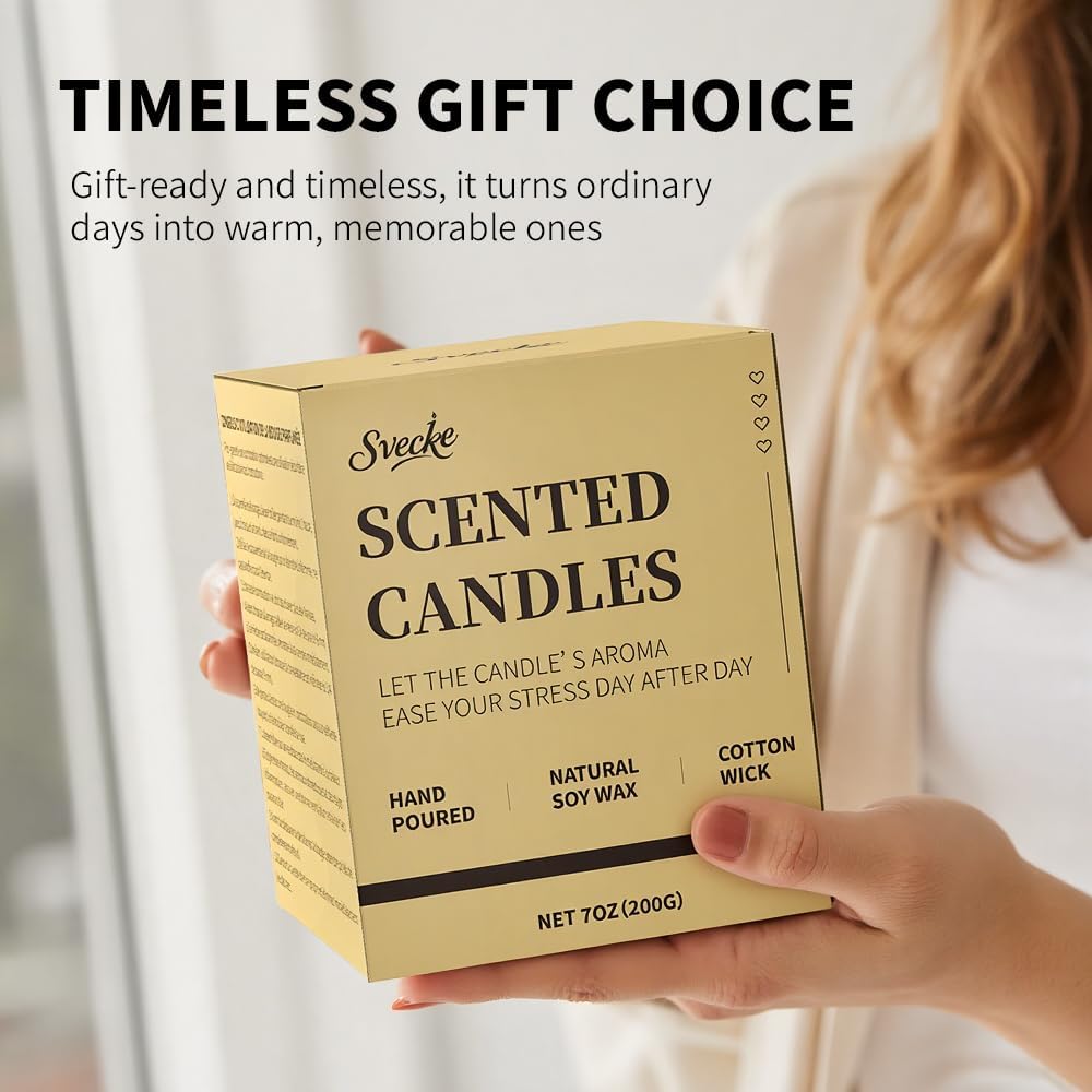 Fireside Scented Candles, 7oz Soy Wax Candle, Long Lasting Aromatherapy Jar Candle for Home, Scented Long Burning Candle Gift for Women and Men