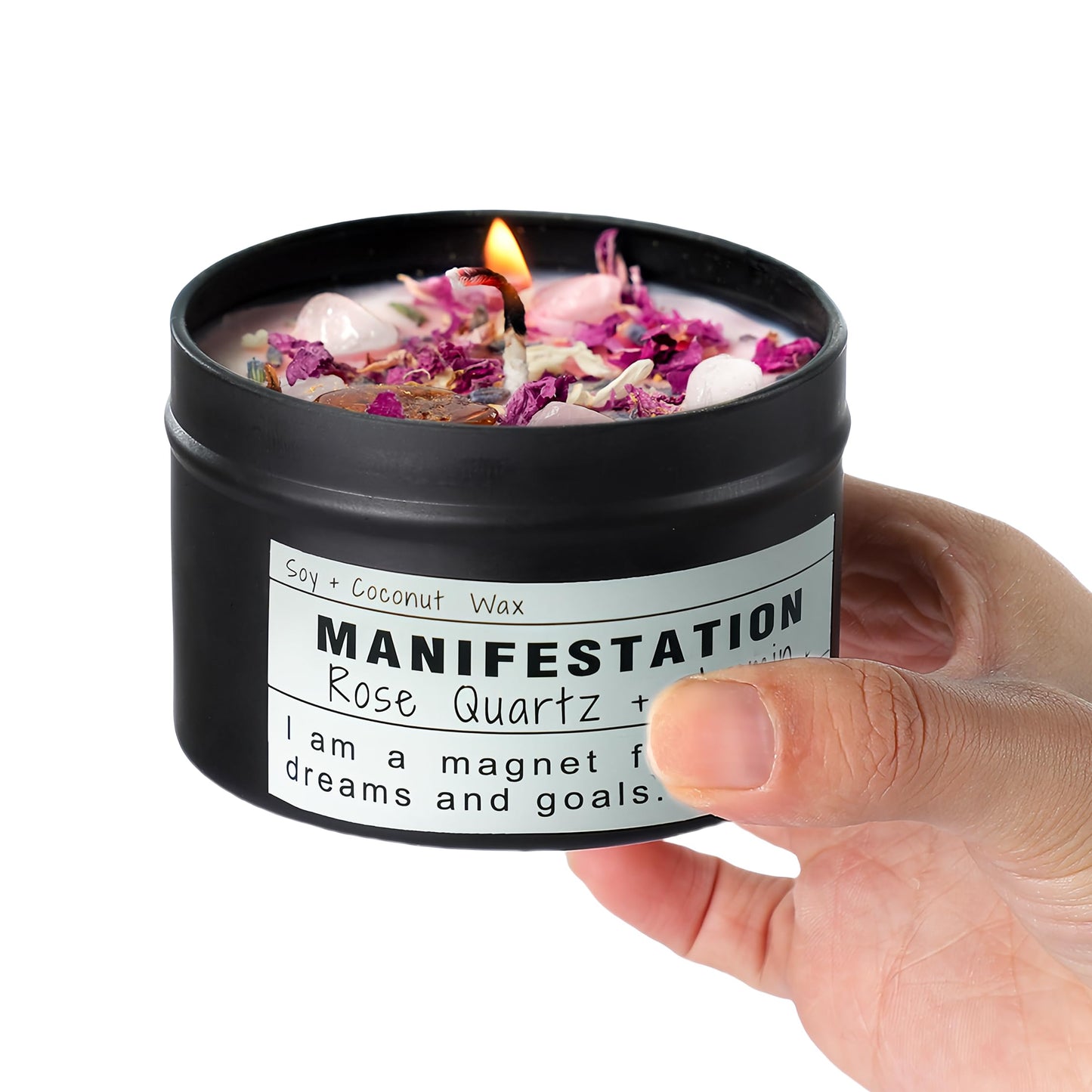 Crystal Candles, Healing Magic Candles, Mind-Body Meditation, Gifts to Encourage Women, New Job Gifts.(Fresh Start)