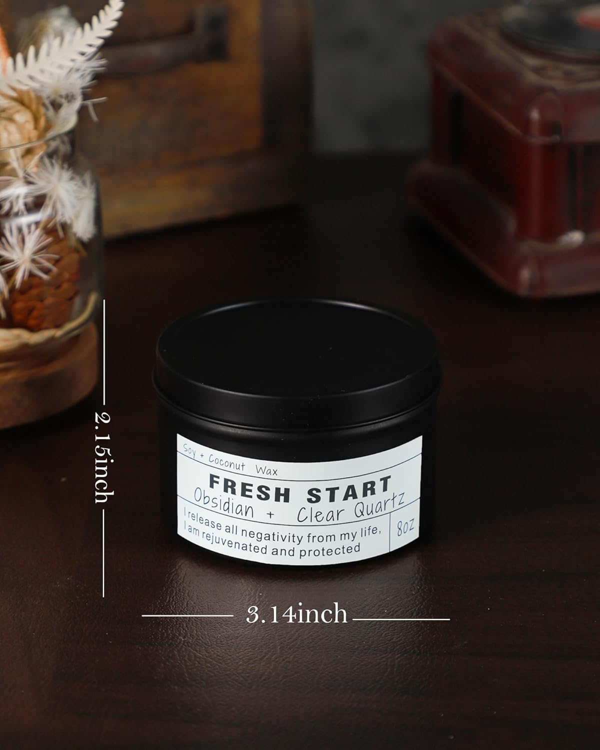 Crystal Candles, Healing Magic Candles, Mind-Body Meditation, Gifts to Encourage Women, New Job Gifts.(Fresh Start)