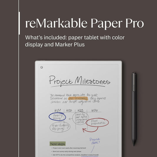 reMarkable Paper Pro Bundle – Includes 11.8” reMarkable Paper Tablet, and Marker Plus Pen with Eraser