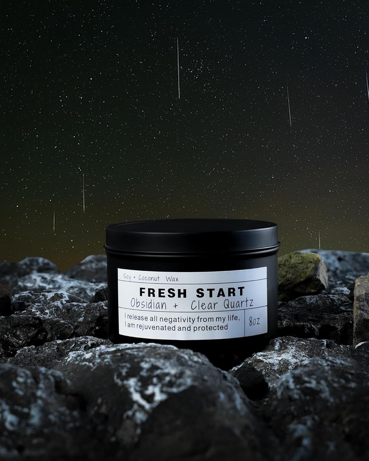 Crystal Candles, Healing Magic Candles, Mind-Body Meditation, Gifts to Encourage Women, New Job Gifts.(Fresh Start)