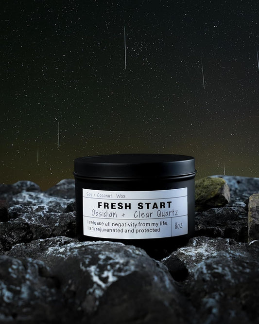 Crystal Candles, Healing Magic Candles, Mind-Body Meditation, Gifts to Encourage Women, New Job Gifts.(Fresh Start)