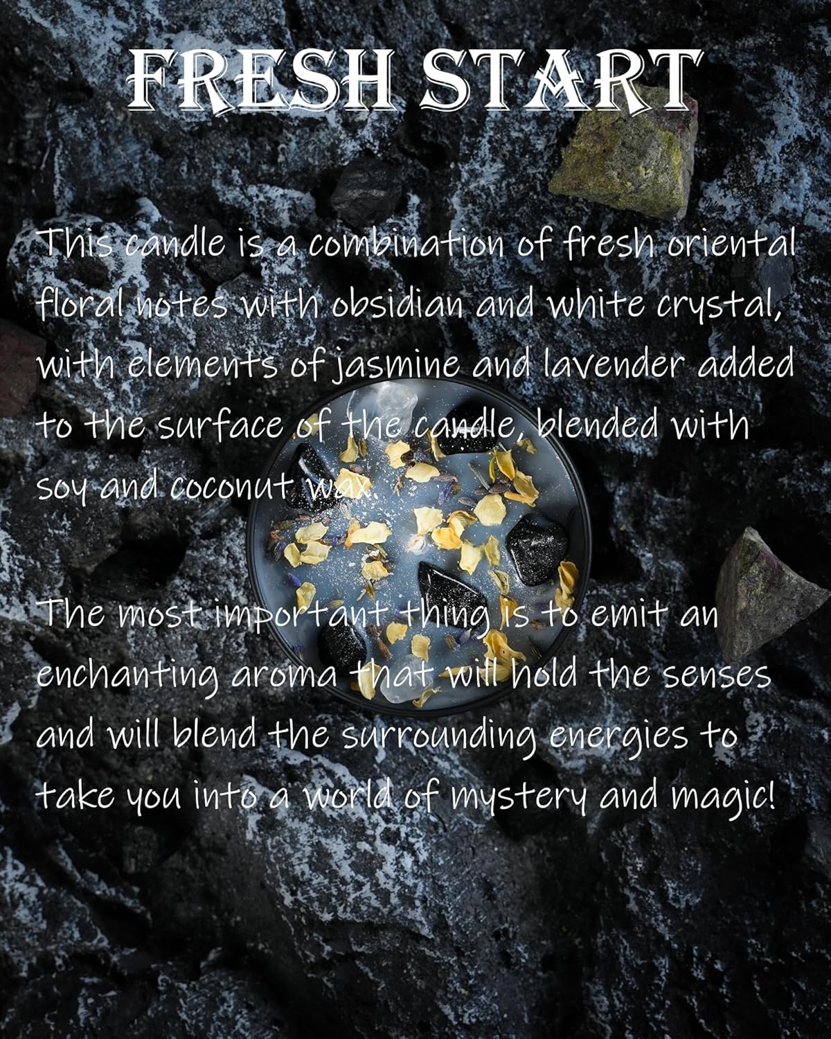 Crystal Candles, Healing Magic Candles, Mind-Body Meditation, Gifts to Encourage Women, New Job Gifts.(Fresh Start)