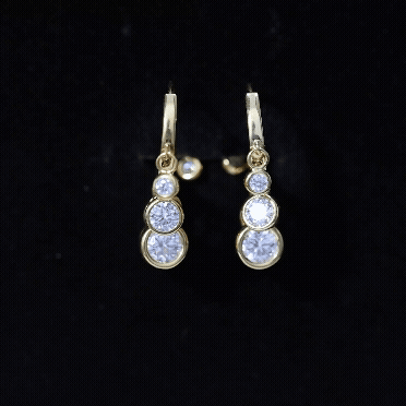 Certified Bezel Set Moissanite Hoop Dangle Earrings