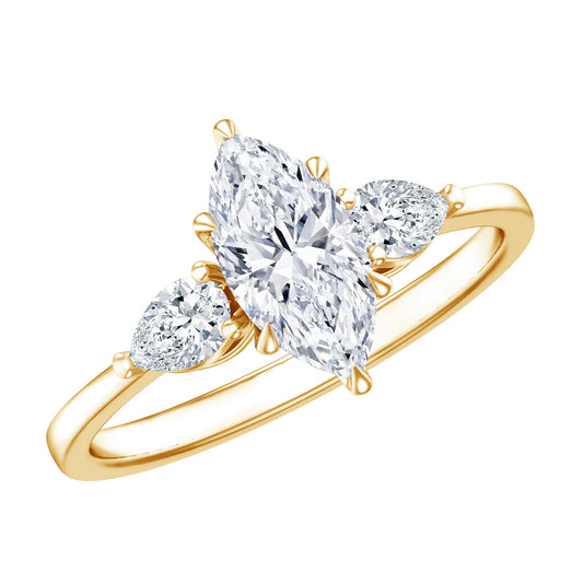 Certified Lab Grown Diamond Three Stone Engagement Ring for Women